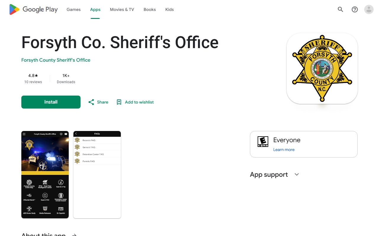 Forsyth County court charges Android sheriff app access