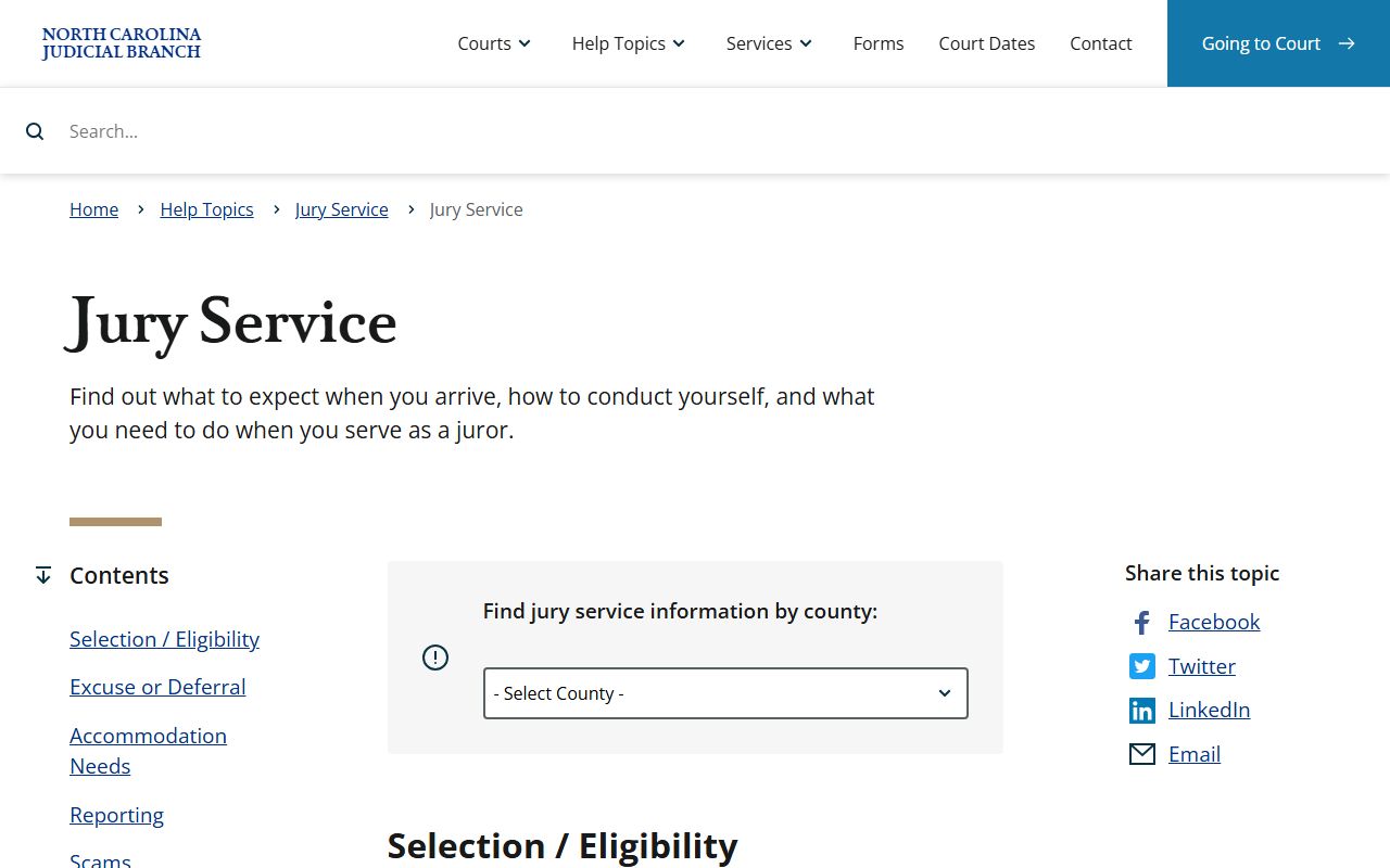 Forsyth County court dockets state jury service information