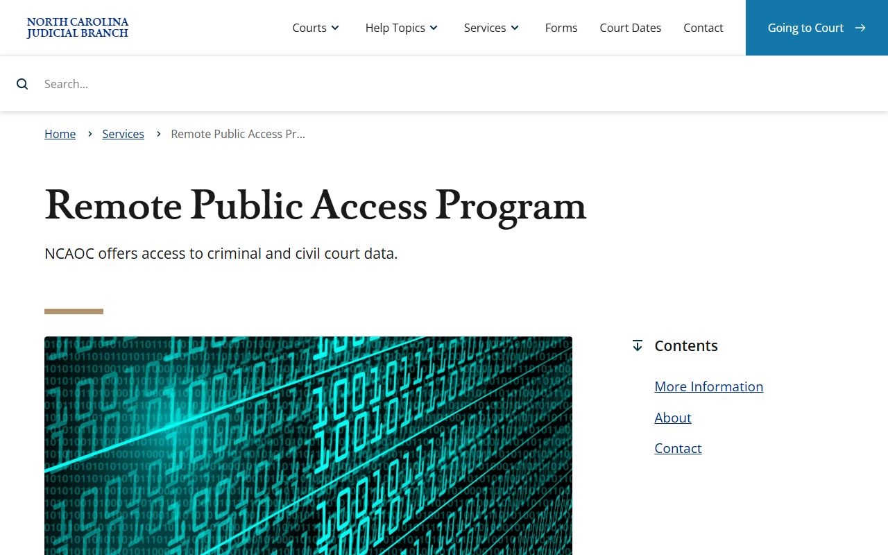 Forsyth County court records remote public access program