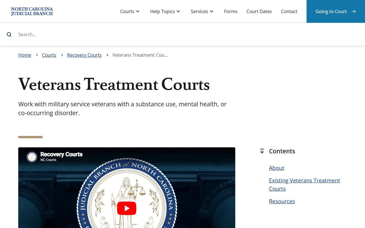 Forsyth County District Court veterans treatment court records