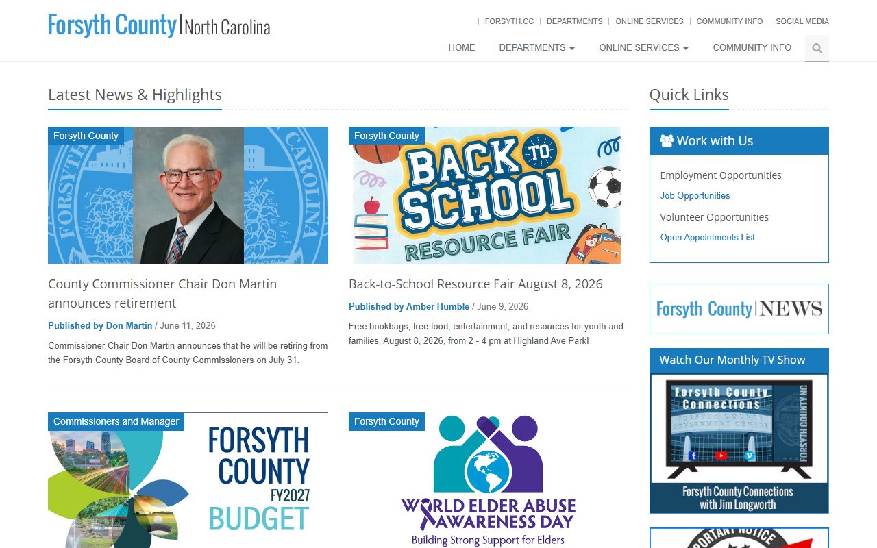 Forsyth County court records county government services