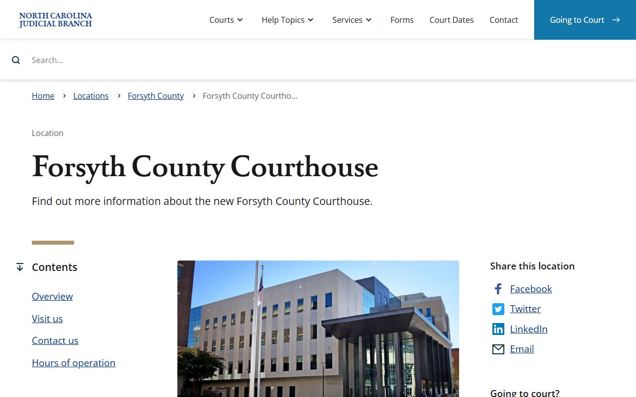 Forsyth County court records courthouse in Winston-Salem