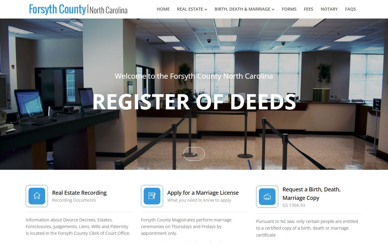 Forsyth County marriage divorce and probate records