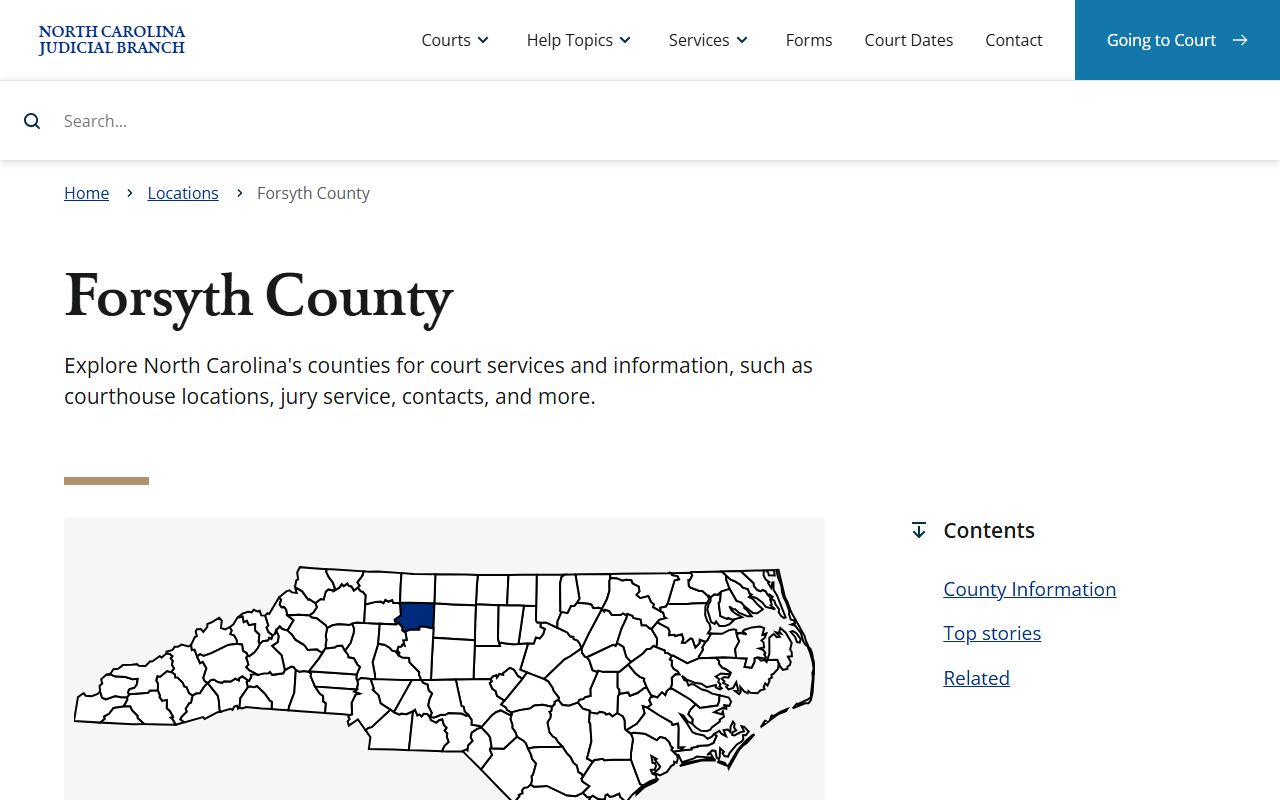 Forsyth County court records Judicial Branch county page