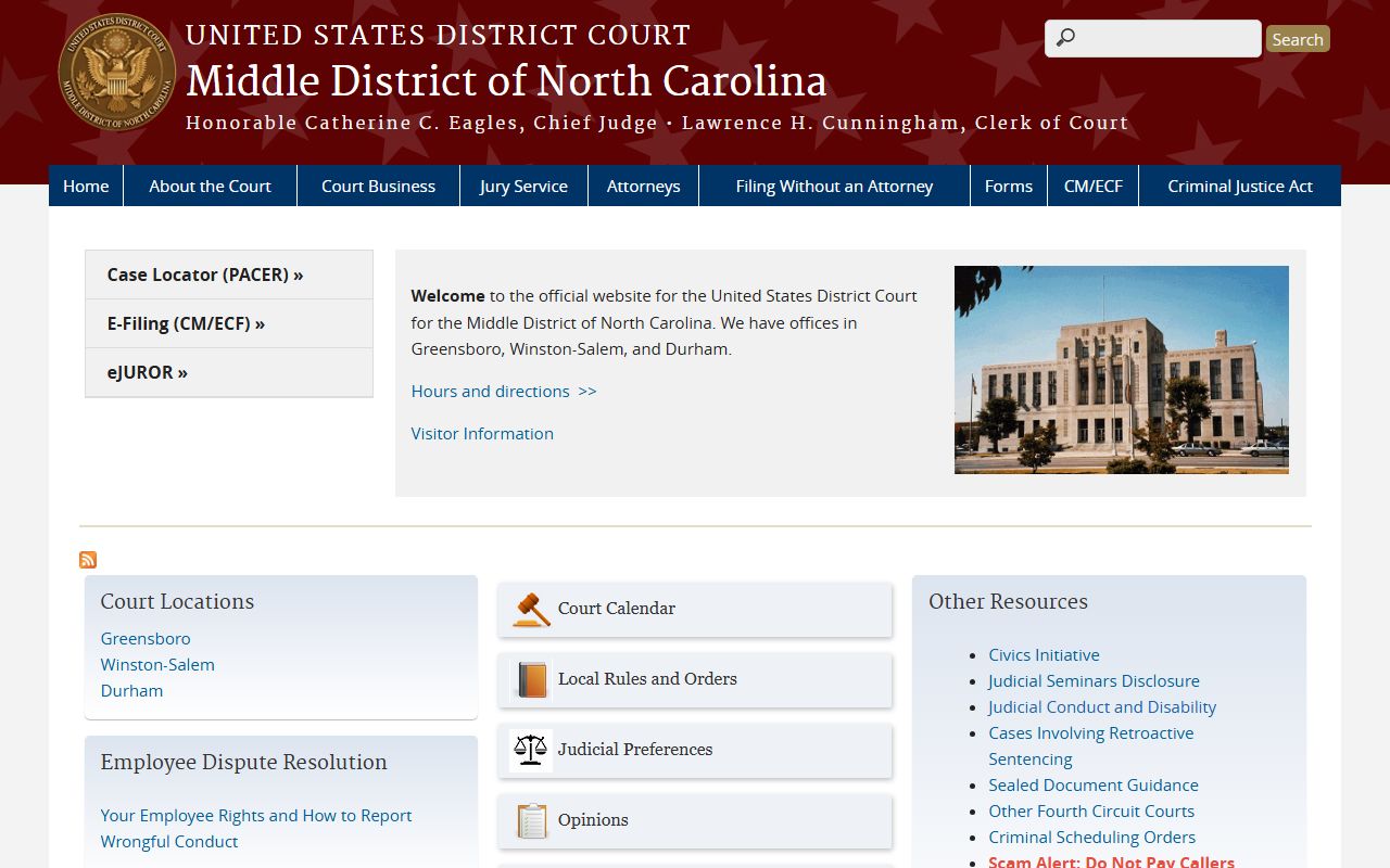 Forsyth County inmate records Middle District federal court context