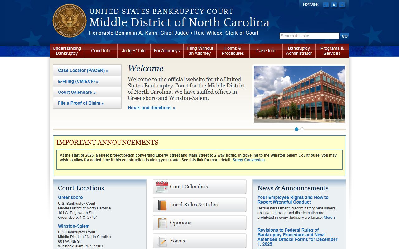 Forsyth County probate records Middle District bankruptcy source