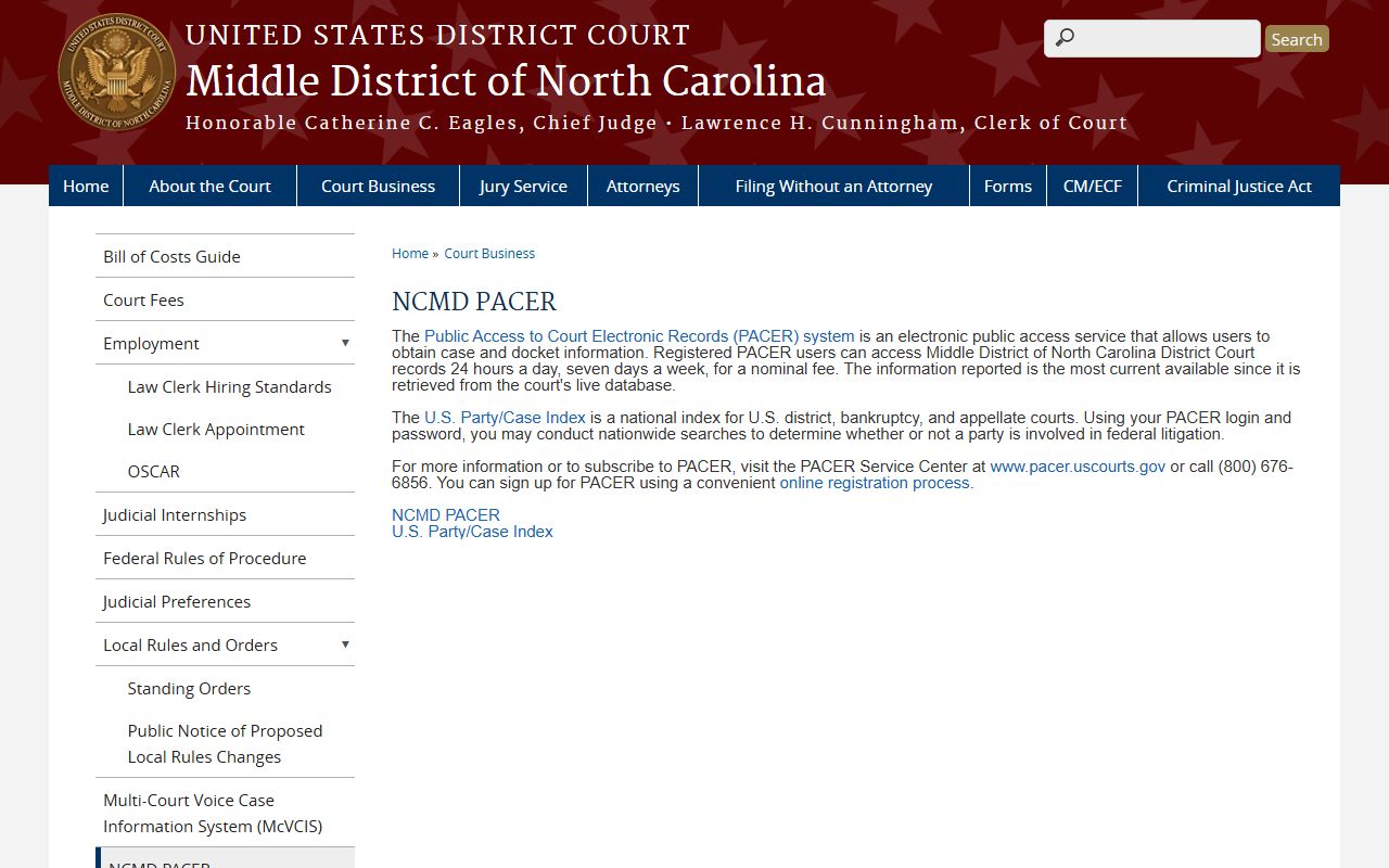 Forsyth County warrant records federal PACER context