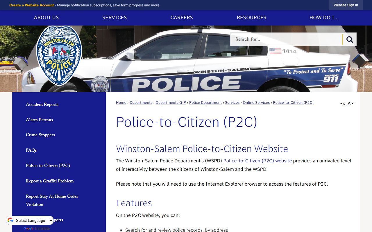 Forsyth County warrant search Winston-Salem Police P2C